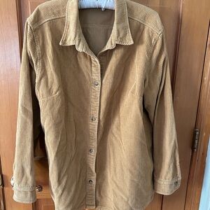 Women's Corduroy Button Down Shirt - Tan